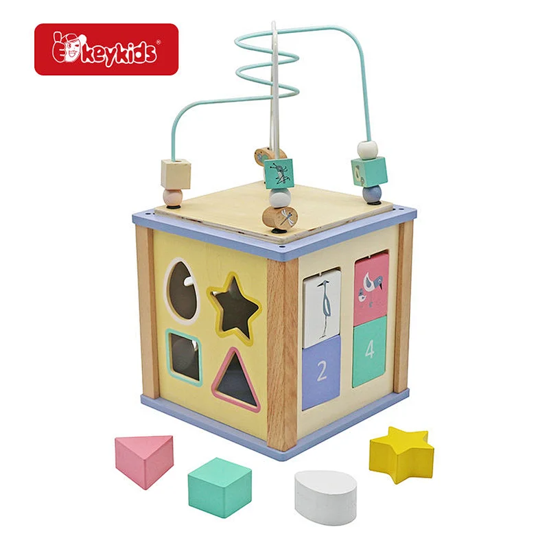 Multicolor 5 in 1 Activity Center Wooden Educational Toys For Toddlers W11B311